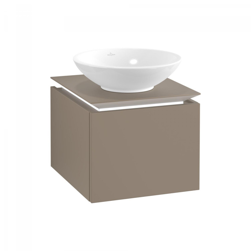 Тумба под раковину Villeroy & Boch Legato 45х38 см с подсветкой ДСП трюфель серый B565L0VG