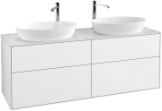 Тумба под раковину Villeroy & Boch Finion 160х50,1 см МДФ глянцевый белый лак/стекло белое матовое F96100GF