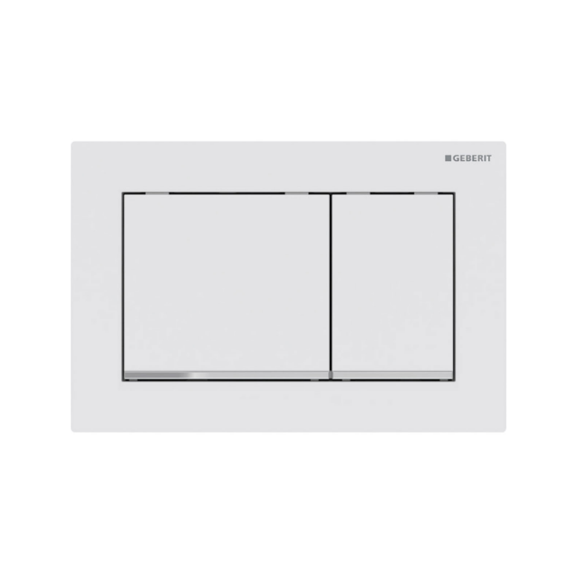 Кнопка смыва Geberit Omega 30 двойной смыв пластик белый матовый/хром глянцевый 115.080.JT.1