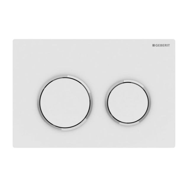 Кнопка змиву Geberit Omega 20 подвійний змив пластик білий матовий/хром глянсовий 115.085.JT.1