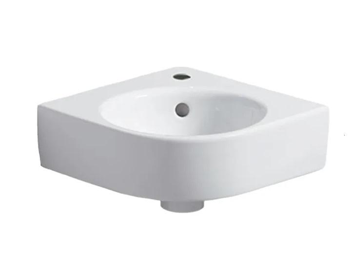 Раковина для ванной Geberit Selnova Compact угловая 45х39,5 см сантехнический фарфор белый 501.519.00.7