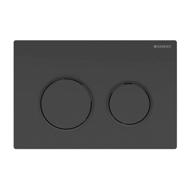 Кнопка смыва Geberit Omega 20 двойной смыв пластик черный глянцевый/черный матовый 115.085.DW.1