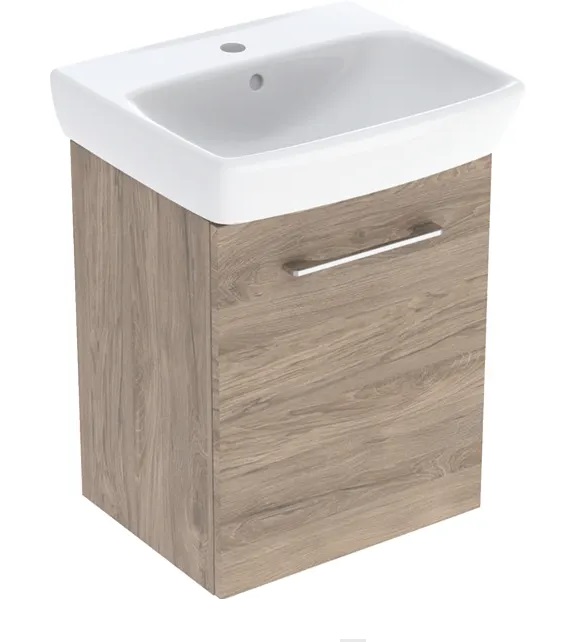 Тумба с раковиной Geberit Selnova Square 50х42 см ДСП орех темный 502.752.00.1