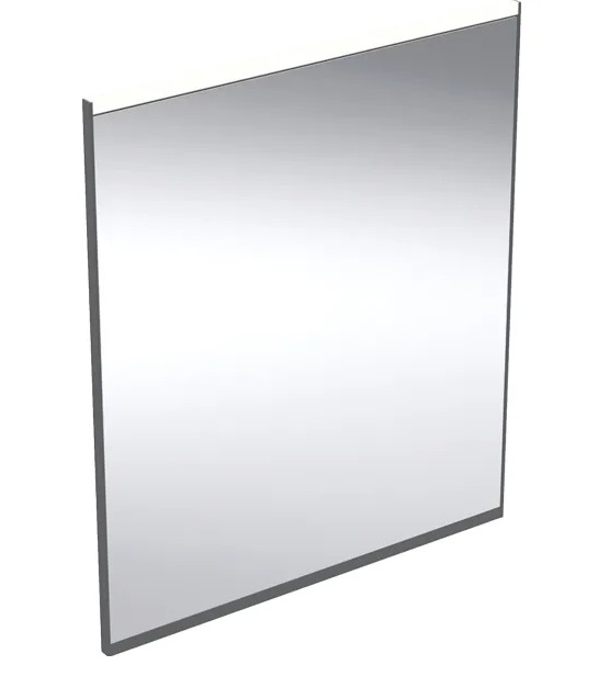 Дзеркало для ванної Geberit Option Plus Square 60х70 з прямим та непрямим підсвічуванням чорний матовий/алюміній анодований 502.781.14.1
