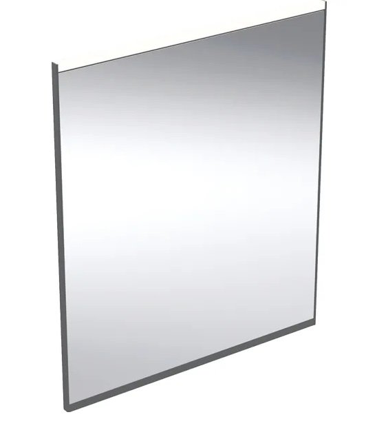 Зеркало для ванной Geberit Option Plus Square 60х70 с прямой и косвенной подсветкой черный матовый/алюминий анодированный 502.781.14.1