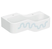 Дитяча раковина Geberit Bambini 90х39 см із двома зонами Varicor білий альпійський декор синій океан/блакитний 502.974.SX.1