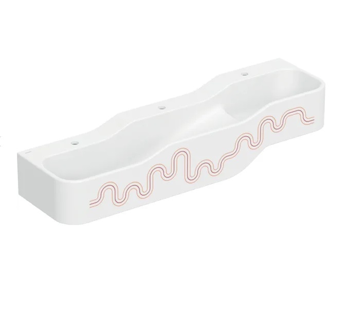 Дитяча раковина Geberit Bambini 140х39 см із трьома зонами Varicor білий альпійський декор карміново-червоний/помаранчевий 502.975.FY.1