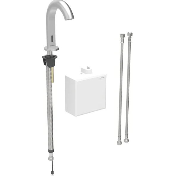 Смеситель для раковины Geberit Piavе питание от батарей с функциональным блоком наружного монтажа латунь нерж сталь 116.164.SN.1