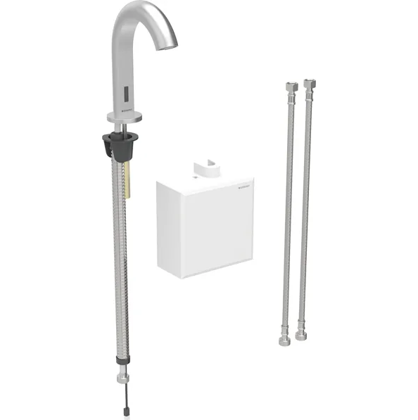 Змішувач для раковини Geberit Piavе живлення від генератора з функціональним блоком зовнішнього монтажу чорний латунь нерж сталь 116.166.SN.1