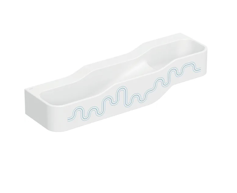 Детская раковина Geberit Bambini 140х39 см с тремя зонами Varicor белый альпийский декор синий океан/голубой 502.975.SX.2