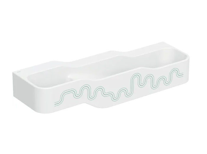 Дитяча раковина Geberit Bambini 140х39 см із трьома зонами Varicor білий альпійський декор зелений ліс/світло-зелений 502.976.79.2