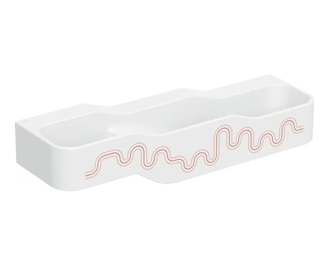 Дитяча раковина Geberit Bambini 140х39 см із трьома зонами Varicor білий альпійський декор карміново-червоний/помаранчевий 502.976.FY.2