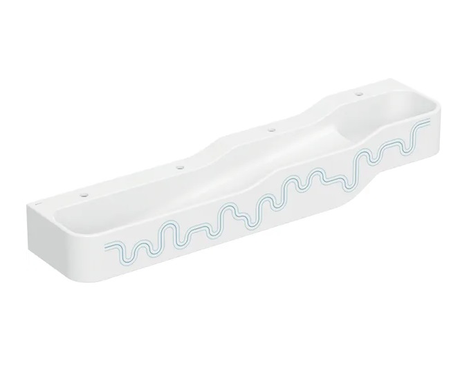 Детская раковина Geberit Bambini 180х39 см с четырьмя зонами Varicor белый альпийский декор синий океан/голубой 502.977.SX.1