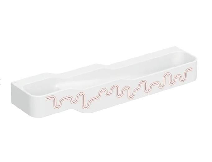 Детская раковина Geberit Bambini 180х39 см с четырьмя зонами Varicor белый альпийский декор карминово-красный/оранжевый 502.978.FY.2