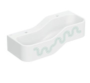 Детская раковина Geberit Bambini 90х39 см с двумя зонами Varicor белый альпийский декор зеленый лес/светло-зеленый 502.973.79.1