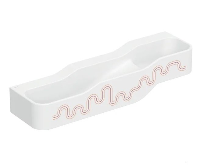 Детская раковина Geberit Bambini 140х39 см с тремя зонами Varicor белый альпийский декор карминово-красный/оранжевый 502.975.FY.2