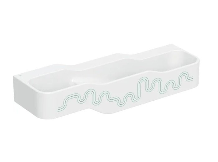 Дитяча раковина Geberit Bambini 140х39 см із трьома зонами Varicor білий альпійський декор зелений ліс/світло-зелений 502.976.79.2