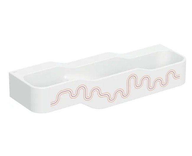 Дитяча раковина Geberit Bambini 140х39 см із трьома зонами Varicor білий альпійський декор карміново-червоний/помаранчевий 502.976.FY.2