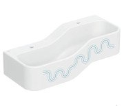 Детская раковина Geberit Bambini 90х39 см с двумя зонами Varicor белый альпийский декор синий океан/голубой 502.973.SX.1