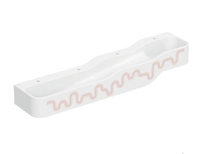 Детская раковина Geberit Bambini 180х39 см с четырьмя зонами Varicor белый альпийский декор карминово-красный/оранжевый 502.977.FY.1