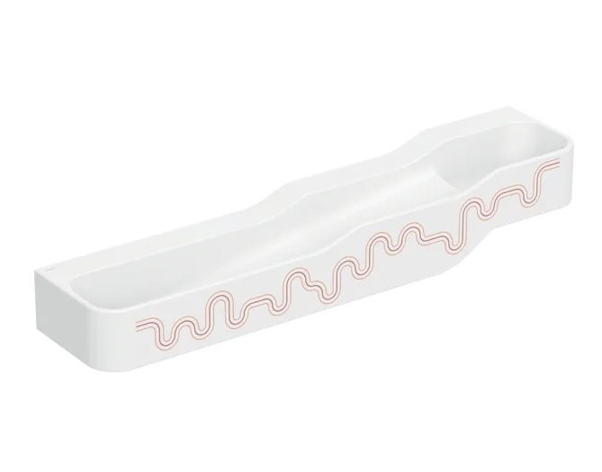 Детская раковина Geberit Bambini 180х39 см с четырьмя зонами Varicor белый альпийский декор карминово-красный/оранжевый 502.977.FY.2