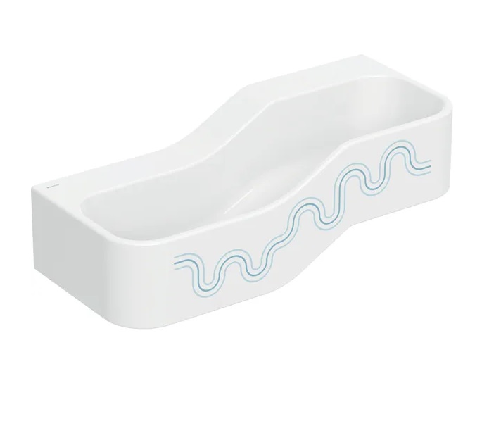 Дитяча раковина Geberit Bambini 90х39 см із двома зонами Varicor білий альпійський декор синій океан/блакитний 502.973.SX.2