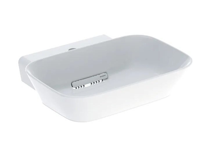 Раковина для ванної Geberit One 50х42,5 см сантехнічна порцеляна KeraTect білий/накладка білий глянсовий 505.051.00.1