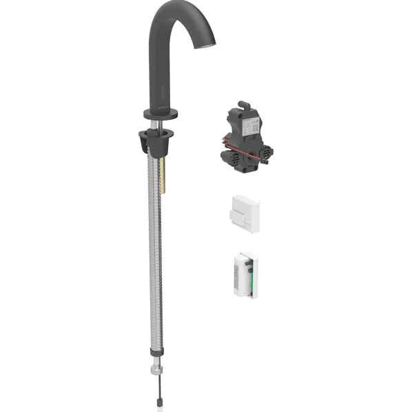 Змішувач для раковини Geberit Piave живлення від генератора для функціонального блока прихованого монтажу латунь чорний матовий 116.185.14.1