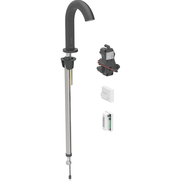 Змішувач для раковини Geberit Piave живлення від генератора для функціонального блока прихованого монтажу латунь чорний матовий 116.186.14.1