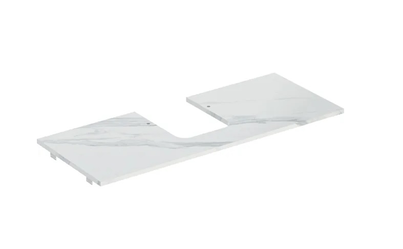 Столешница под раковину Geberit One 119х47,3 см вырез в центре керамогранит белый мрамор 505.105.00.1