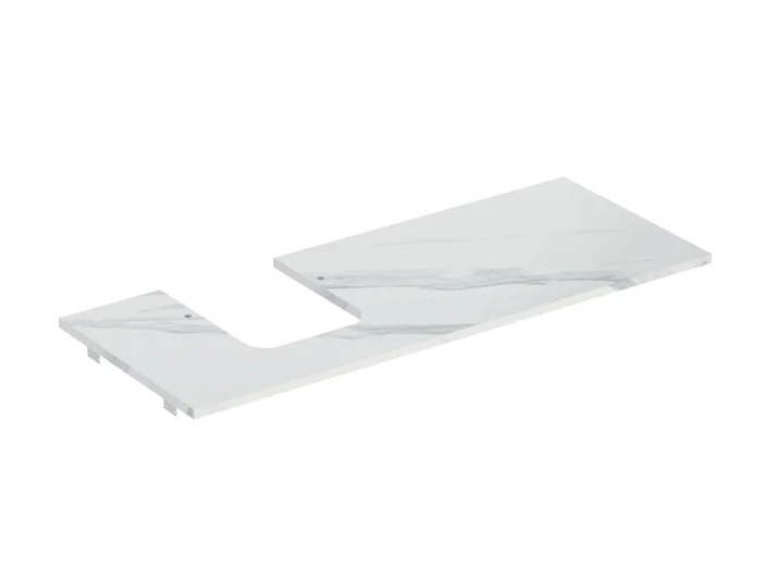 Столешница под раковину Geberit One 119х47,3 см вырез слева керамогранит белый мрамор 505.125.00.1