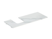 Столешница под раковину Geberit One 119х47,3 см вырез слева керамогранит белый мрамор 505.125.00.1