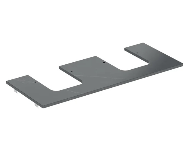 Столешница под раковину Geberit One 119х47,3 см вырез слева и справа керамогранит черный мрамор 505.175.00.2