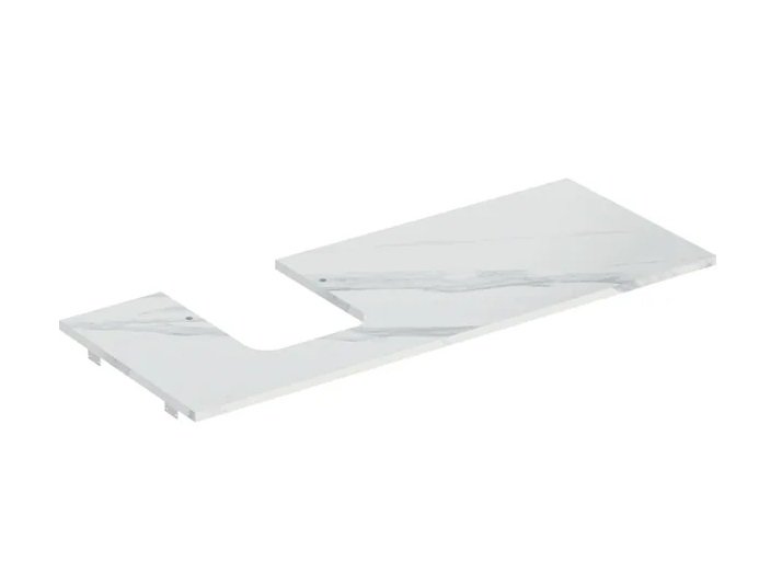 Стільниця під раковину Geberit One 119х47,3 см виріз зліва керамограніт білий мармур 505.125.00.1