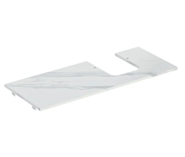 Стільниця під раковину Geberit One 119х47,3 см виріз праворуч керамограніт білий мармур 505.145.00.1