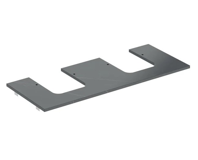 Стільниця під раковину Geberit One 119х47,3 см виріз ліворуч і праворуч керамограніт чорний мармур 505.175.00.2