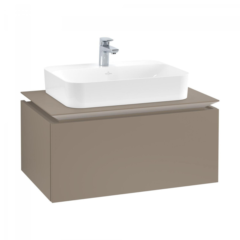 Тумба під раковину Villeroy & Boch Legato 80х38 см ДСП сірий трюфель B75300VG