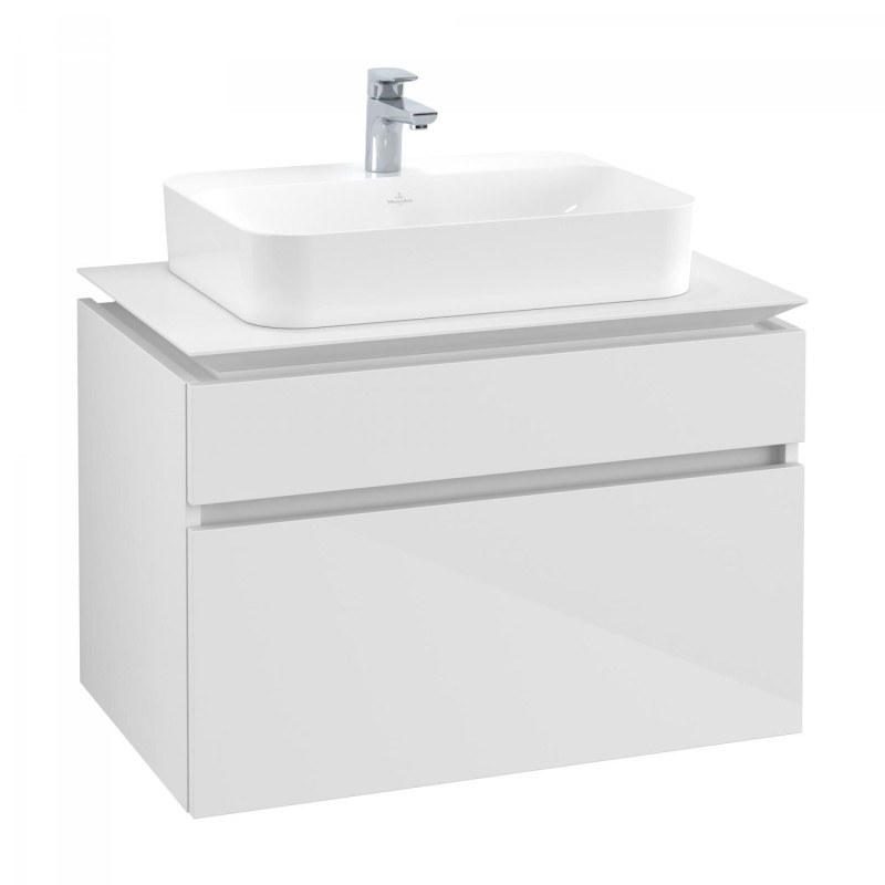 Тумба під раковину Villeroy & Boch Legato 80х55 см МДФ/ДСП білий глянсовий B75400DH