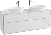 Тумба під раковину Villeroy & Boch Finion 160х50,1 см із підсвічуванням МДФ білий матовий лак/скло біле матове G96100MT