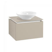 Тумба под раковину Villeroy & Boch Legato 60х38 см с подсветкой ДСП нежно-серый B567L0VK