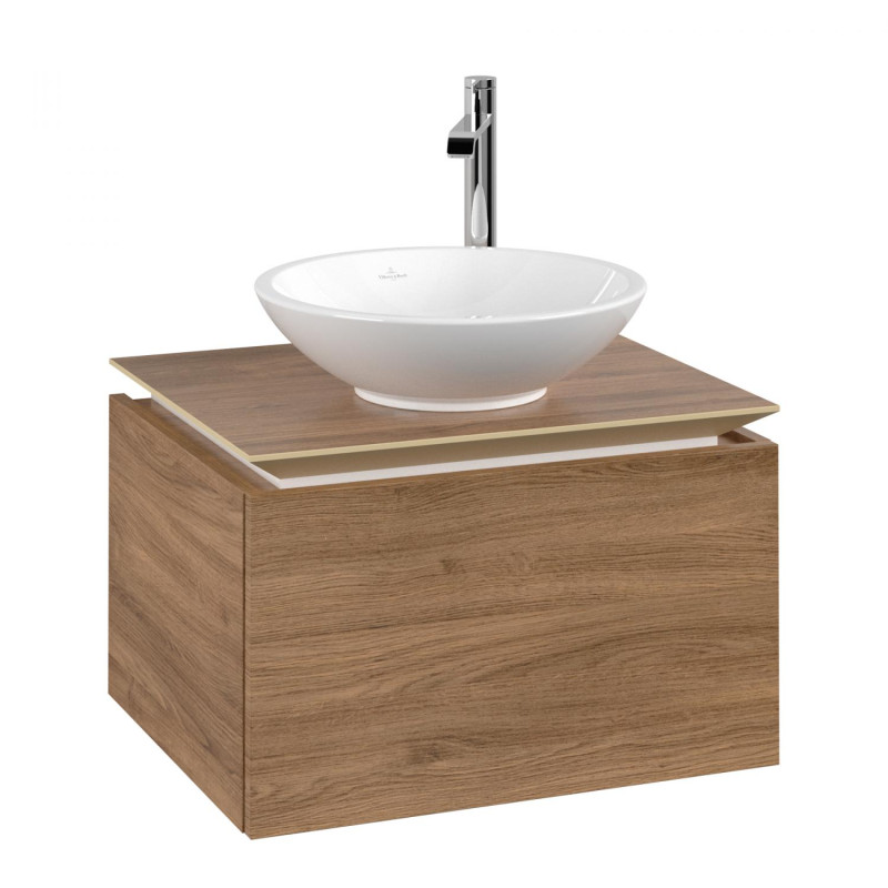 Тумба под раковину Villeroy & Boch Legato 60х38 см с подсветкой ДСП дуб канзас B567L0RH