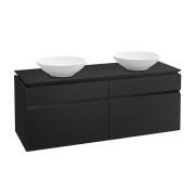 Тумба під раковину Villeroy&Boch Legato 160х55 см МДФ/ДСП чорний матовий лак B76800PD