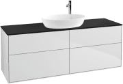 Тумба под раковину Villeroy & Boch Finion 160х50,1 см МДФ белый матовый лак/стекло черное матовое F97200MT