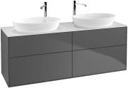 Тумба под раковину Villeroy & Boch Finion 160х50,1 см с подсветкой МДФ антрацит матовый лак/стекло белое матовое G96100GK