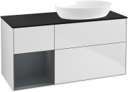 Тумба под раковину Villeroy & Boch Finion 120х50,1 см с подсветкой МДФ белый матовый лак/стекло черное матовое GA42HGMT