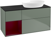 Тумба под раковину Villeroy & Boch Finion 120х50,1 см с подсветкой МДФ оливковый матовый лак/стекло черное матовое GA42HBGM