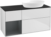 Тумба под раковину Villeroy & Boch Finion 120х50,1 см с подсветкой МДФ белый матовый лак/стекло черное матовое GA42HGMT