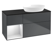 Тумба під раковину Villeroy & Boch Finion 120х50,1 см із підсвічуванням МДФ темно-синій матовий лак/скло чорне матове GA42MTHG