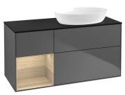 Тумба под раковину Villeroy & Boch Finion 120х50,1 см с подсветкой МДФ антрацит матовый лак/стекло черное матовое GA42PCGK