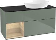 Тумба під раковину Villeroy & Boch Finion 120х50,1 см із підсвічуванням МДФ оливковий матовий лак/скло чорне матове GA42PCGM